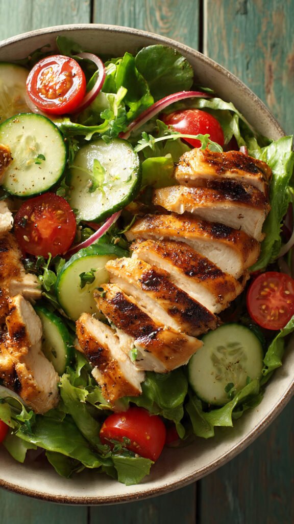 Grilled Chicken Salad with Lemon Dressing