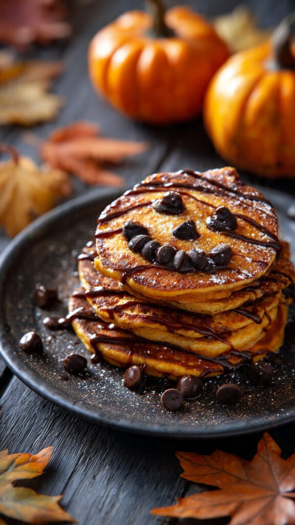 Jack O Lantern Pumpkin Pancakes