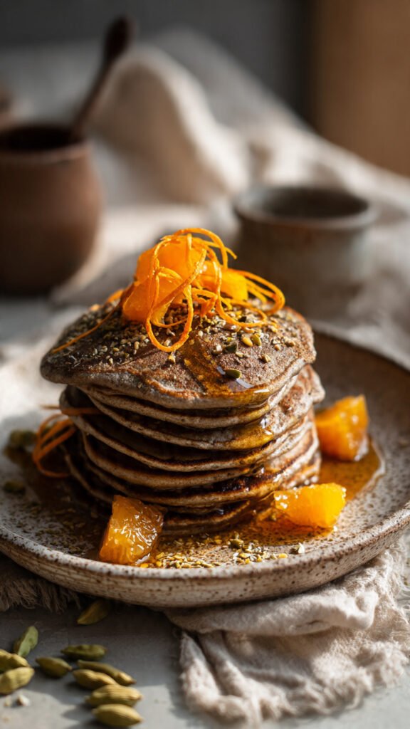 Orange Cardamom Buckwheat Pancakes