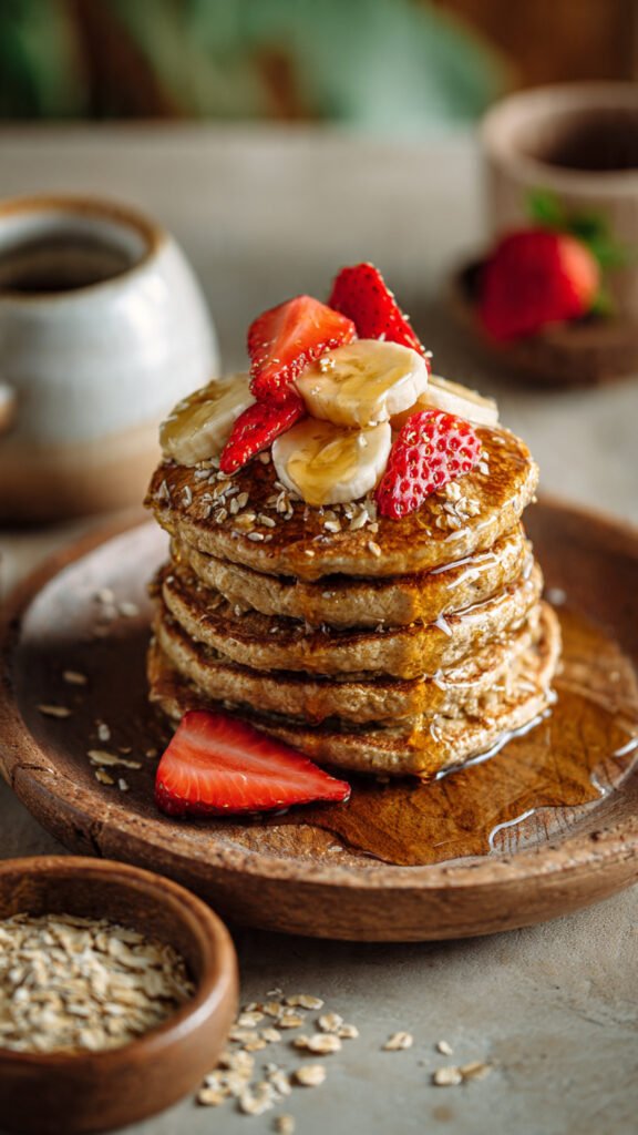 Vegan Oat Flour and Flaxseed Pancakes
