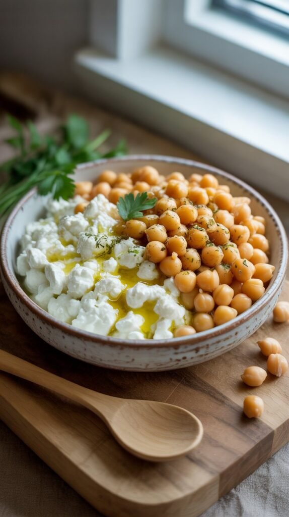 Cottage Cheese and Chickpea Bowl