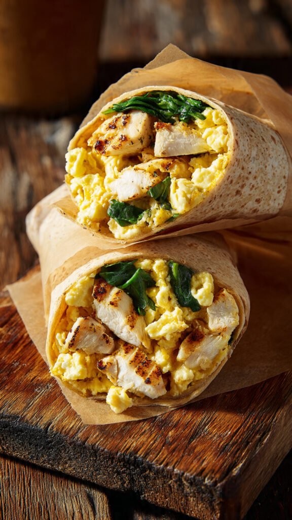 Egg and Chicken Breakfast Wrap 1
